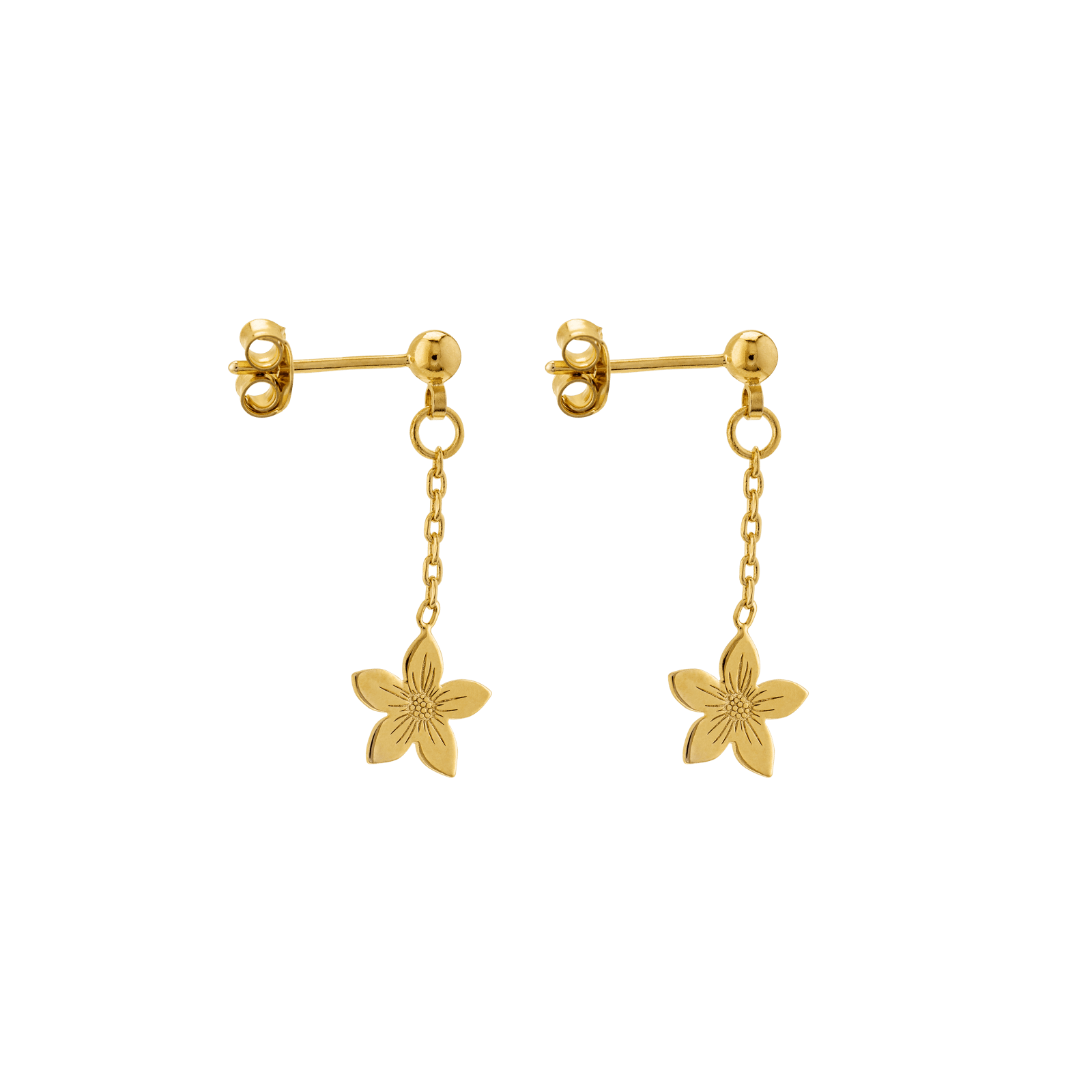 Boucles d'Oreilles pour pendante fleur gravée