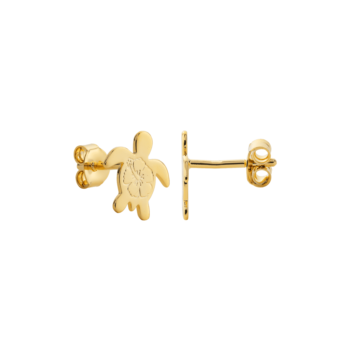 Boucles D'oreilles Plaqué Or Tortue 10mm