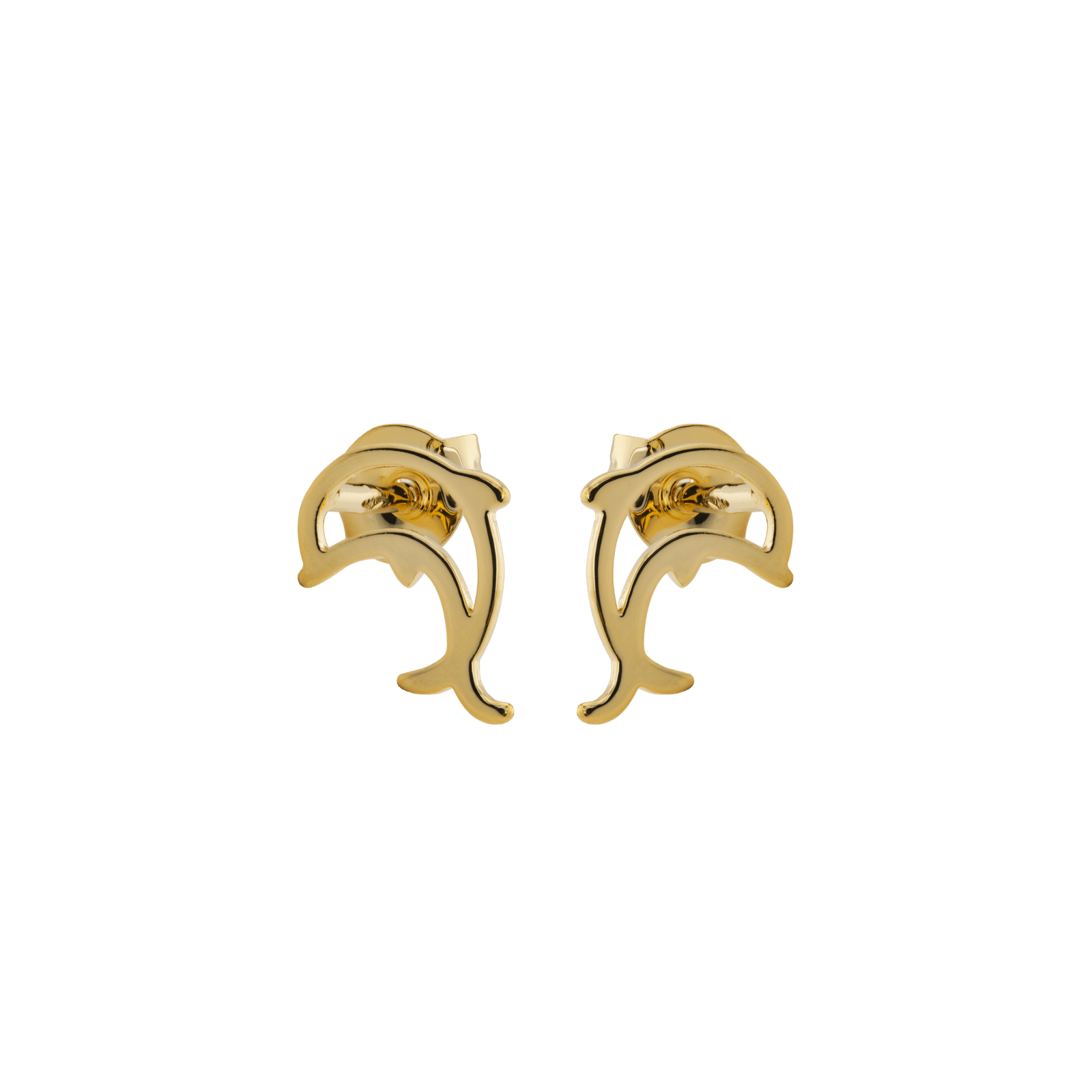Boucles D'oreilles Plaqué Or Dauphin 7*10mm