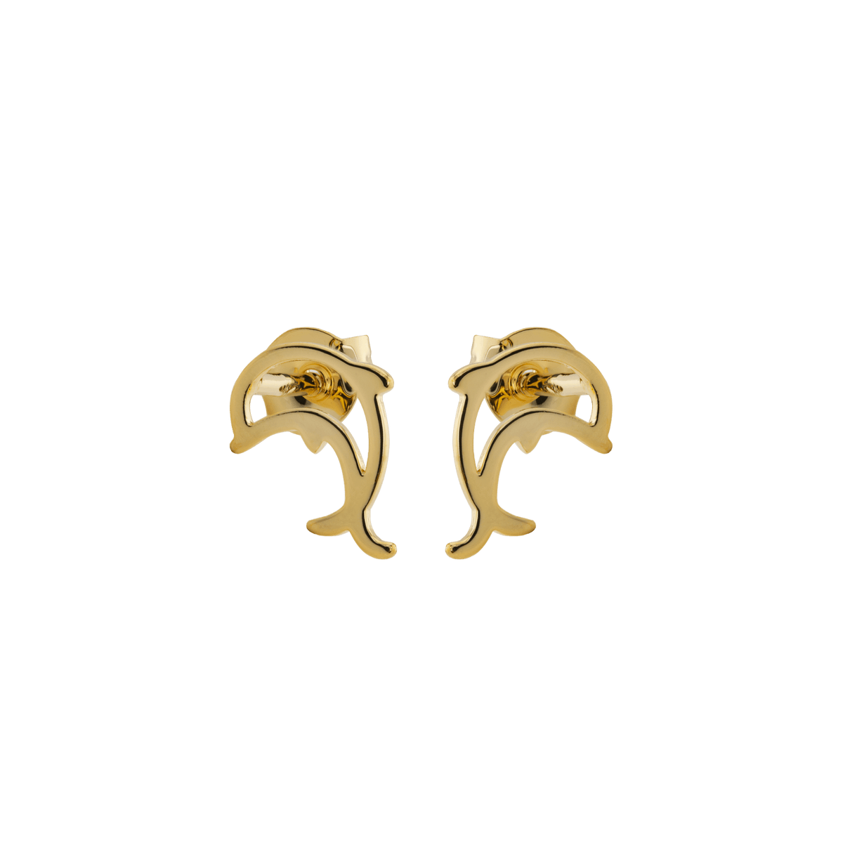 Boucles D'oreilles Plaqué Or Dauphin 7*10mm