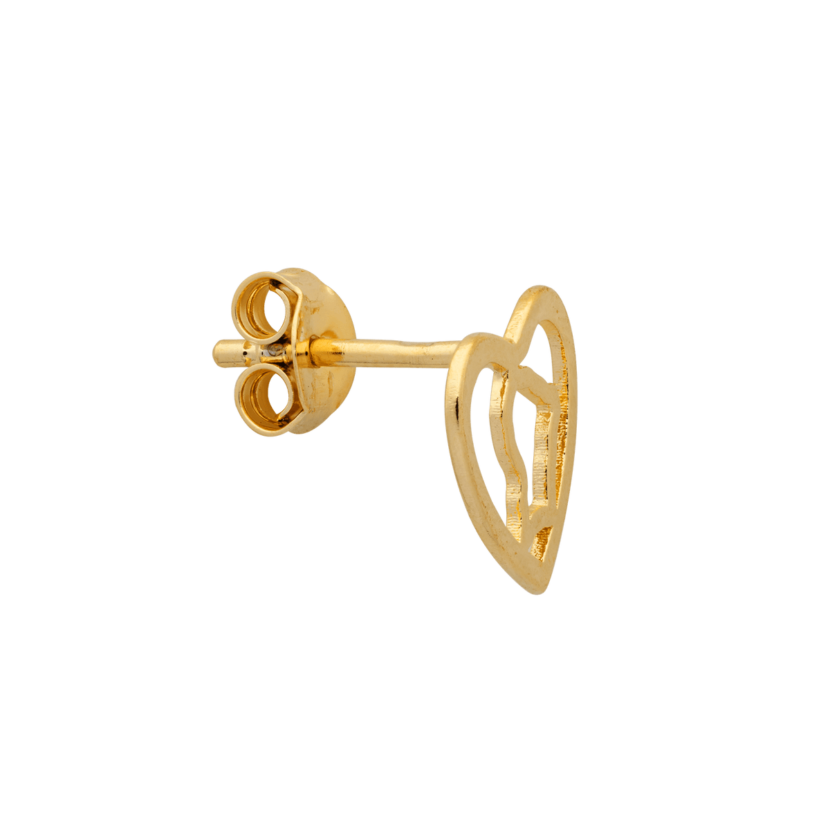 Boucles D'oreilles Plaqué Or Cœur Carte Guyane 10mm