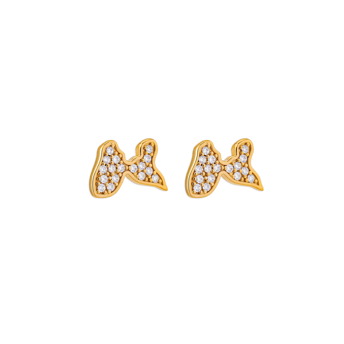 Boucles D'oreilles Plaqué Or Carte Guadeloupe Zirconium 8.3*12.5mm