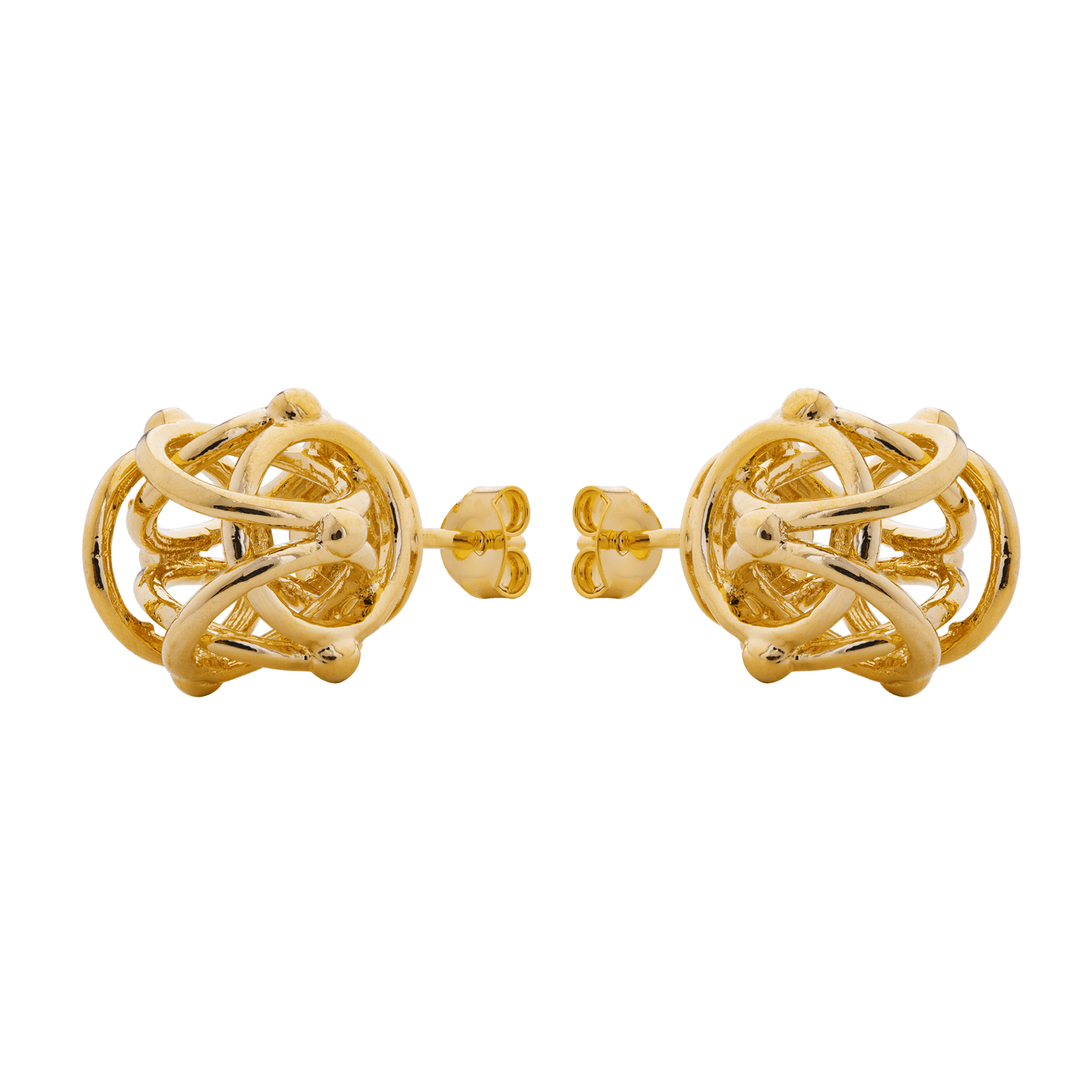 Boucles d'Oreilles Plaqué or Cyclone Lisse 12mm