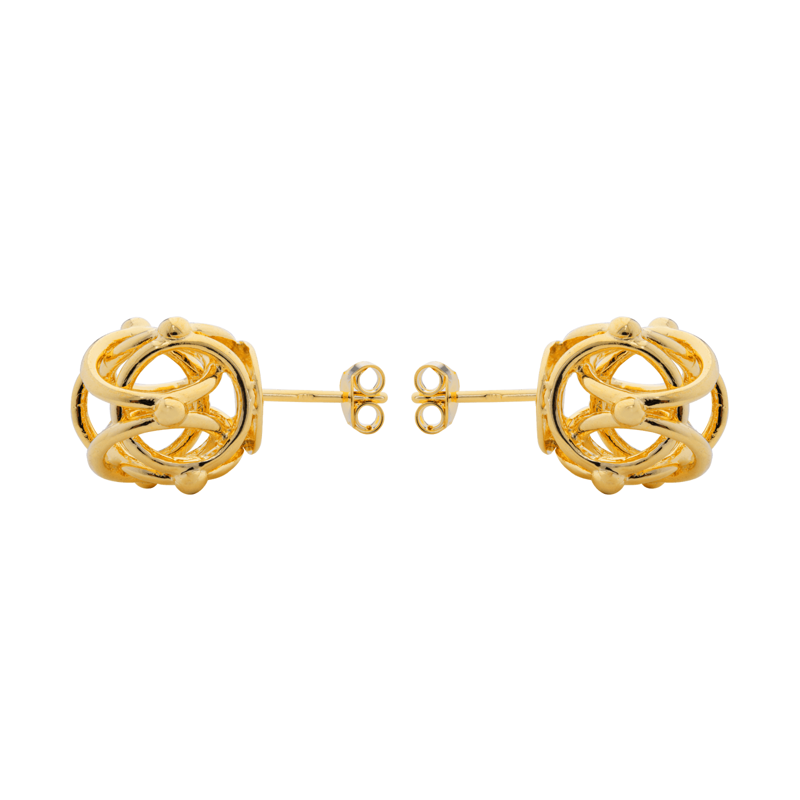 Boucles d'Oreilles Plaqué or Cyclone Lisse 12mm