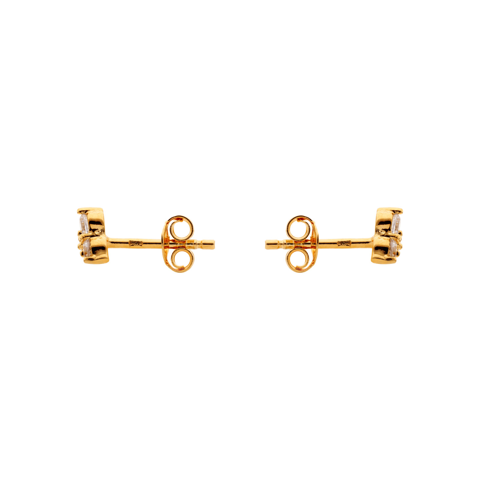 Boucles d'Oreilles Plaqué or 3 Oxyde de Zirconium