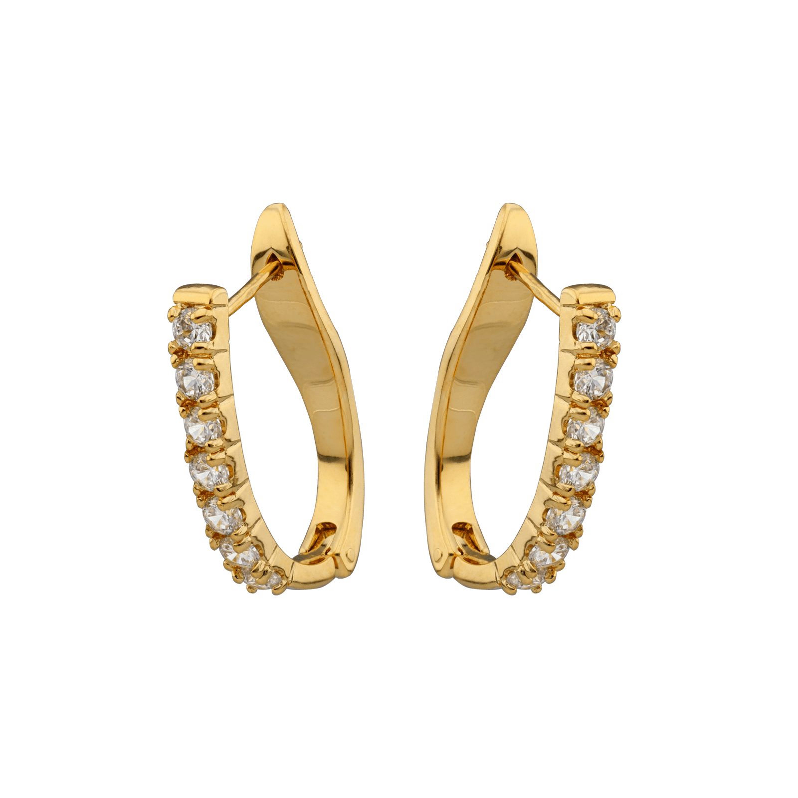 Créoles Ovales Zirconium 16*20mm Plaqué Or