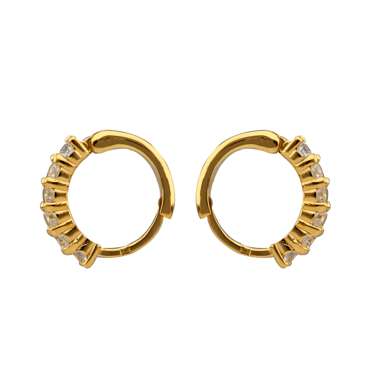 Créoles Plaqué Or Zirconium Serti Griffes 16mm Tube 3mm