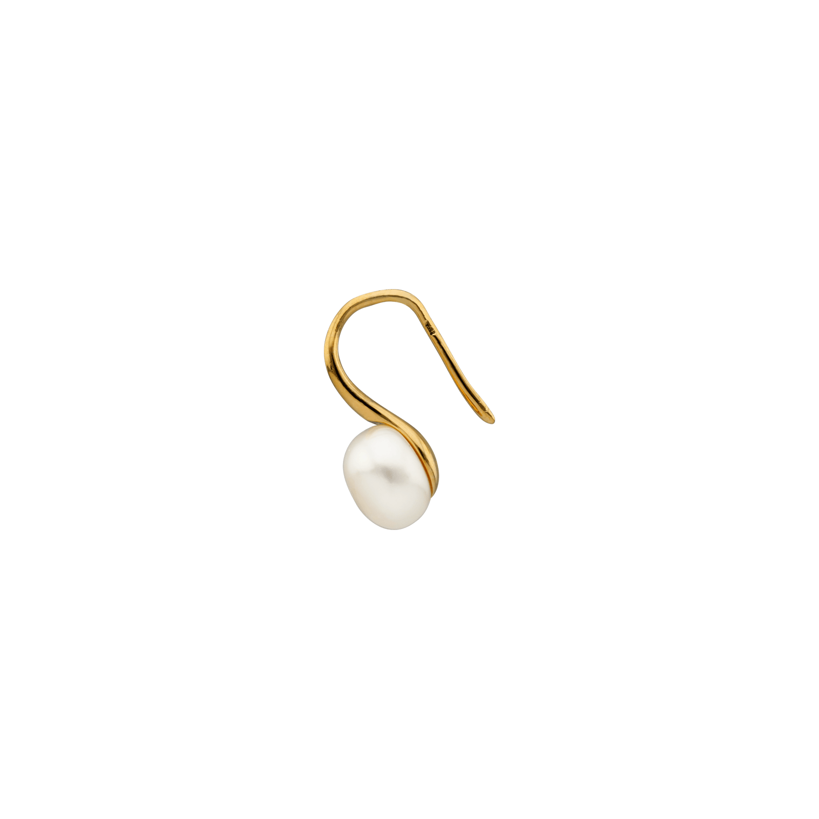 Boucles D'oreilles Perle 8mm Pendant 15mm Plaqué Or