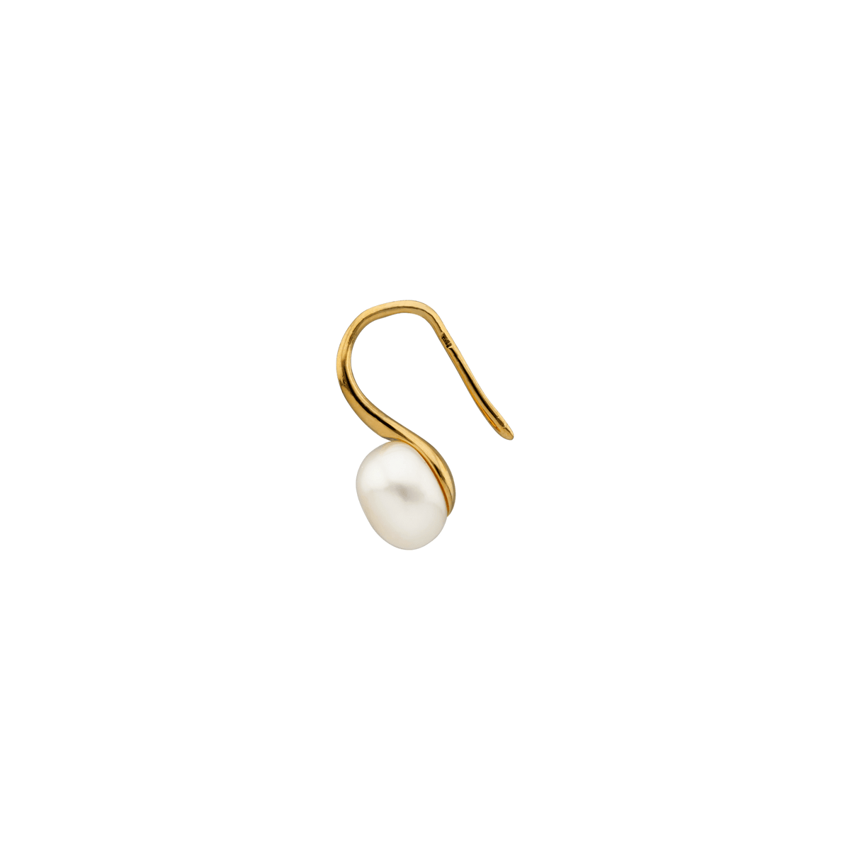 Boucles D'oreilles Plaqué Or Perle Culture Bouton 8mm Pendant 15mm