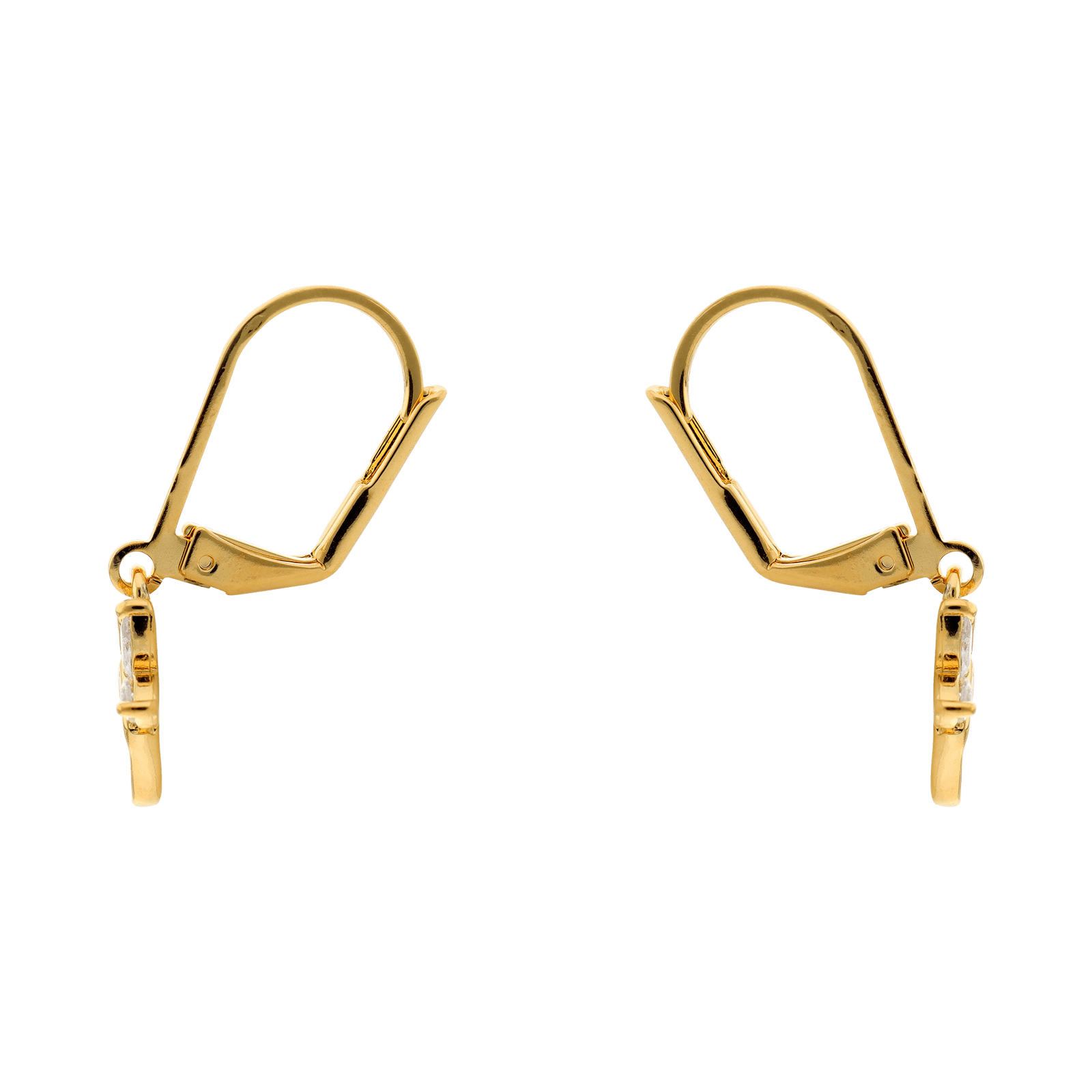 Boucles d'Oreilles Plaqué or Enfant Dormeuse Fée et Oxyde de Zirconium