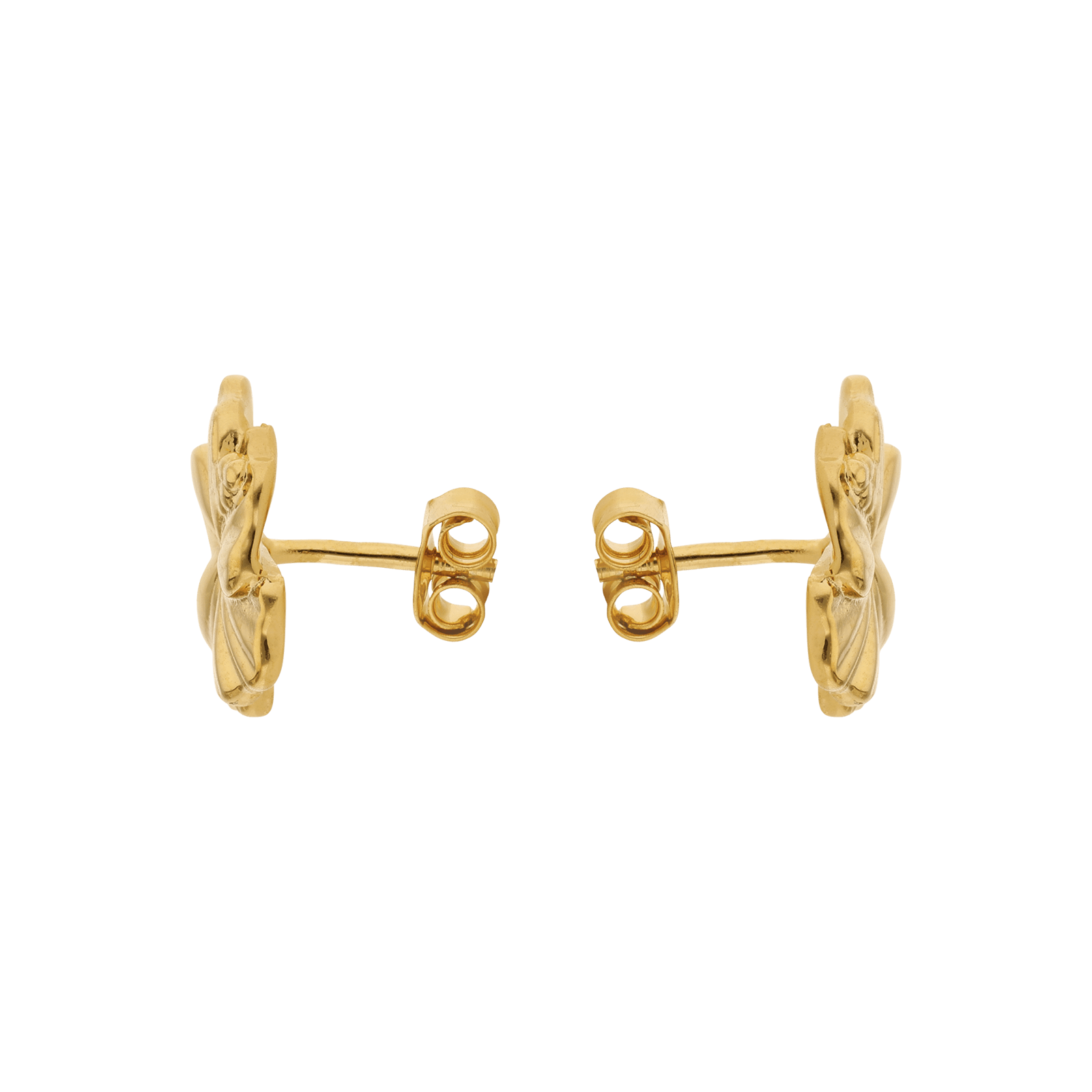 boucle d'oreille Plaque Or hibiscus