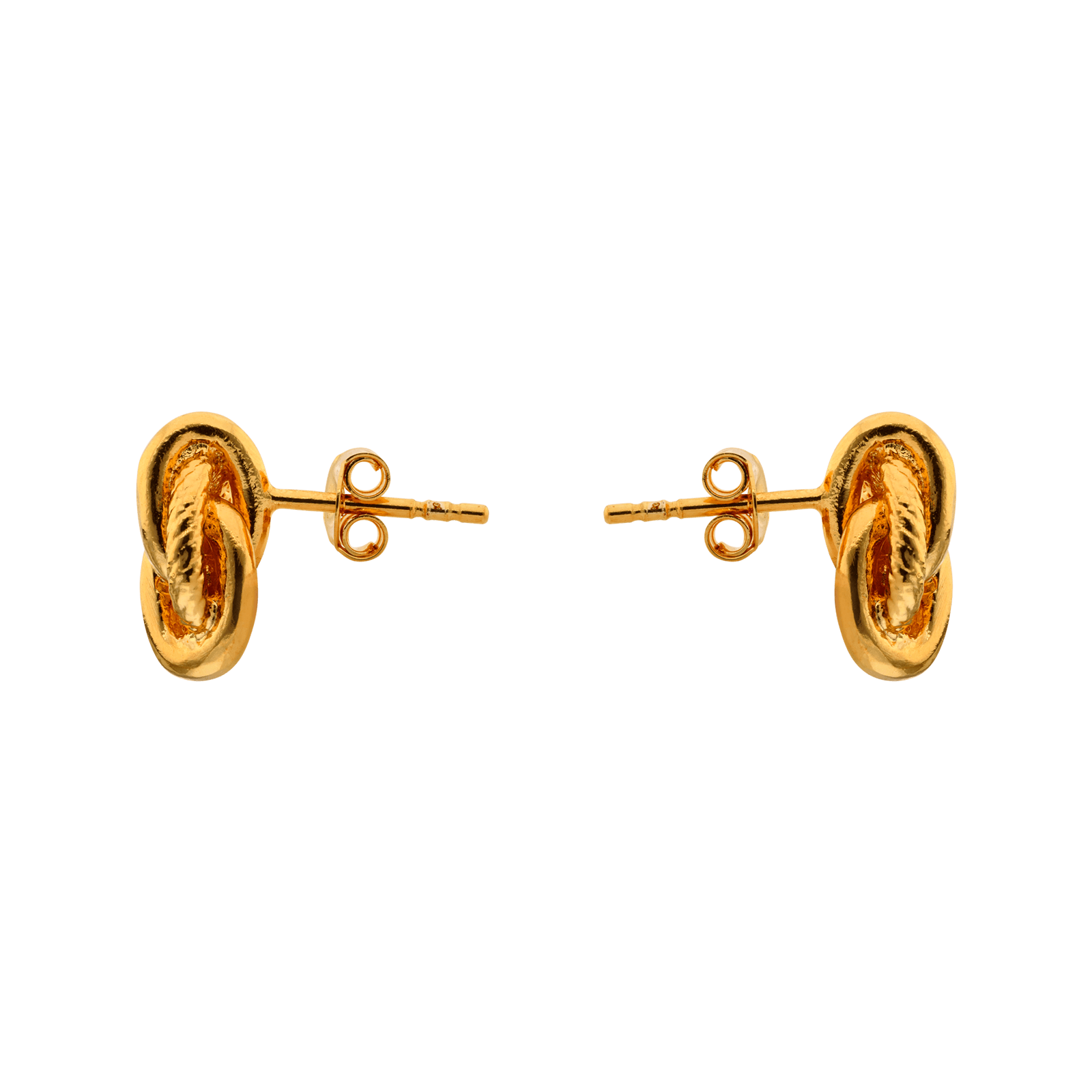 Boucle d'oreille Plaque Or Nœud antillais Lisse et Godronné