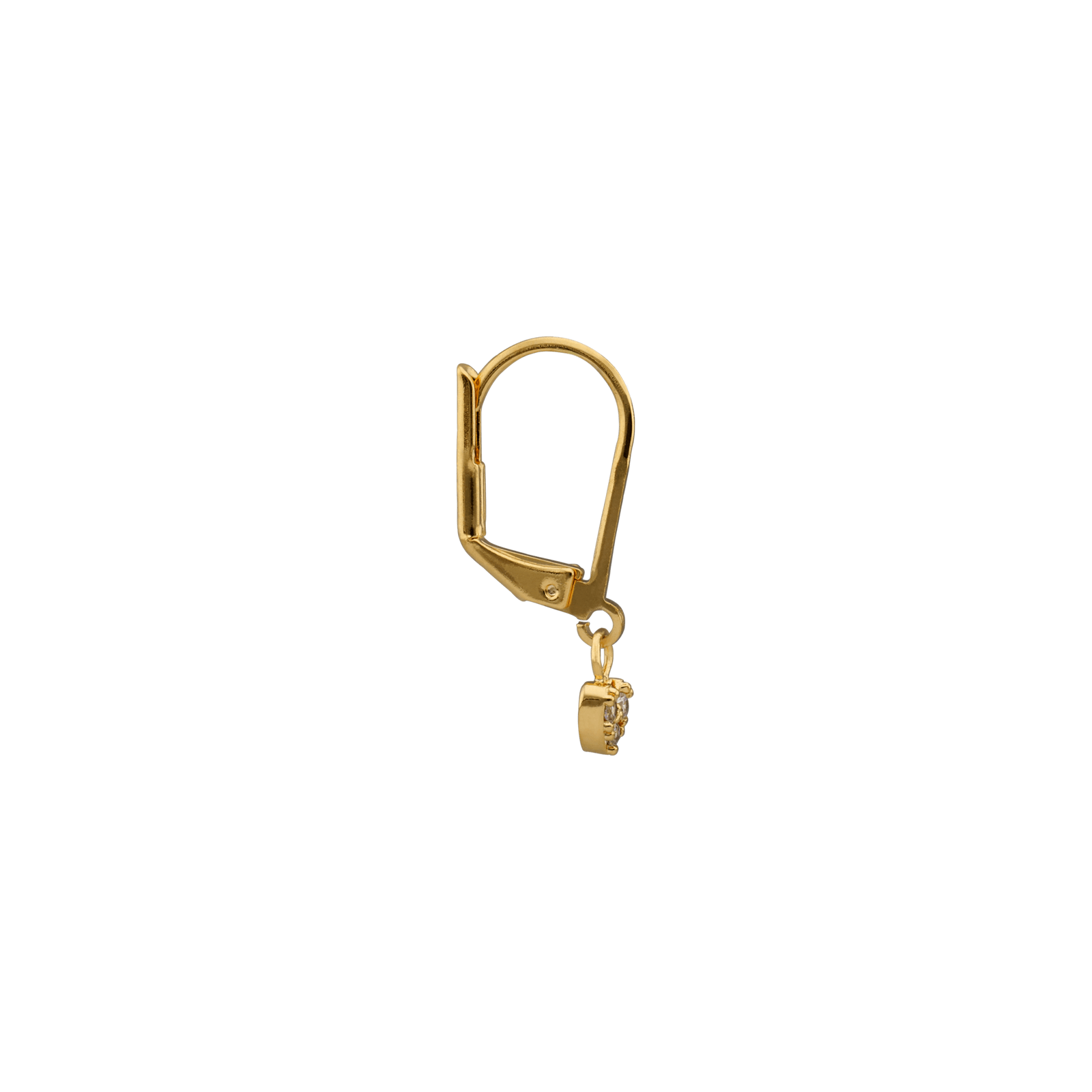 Boucles D'oreilles Cœur 5mm Zircon Pendant 22mmm Plaqué Or