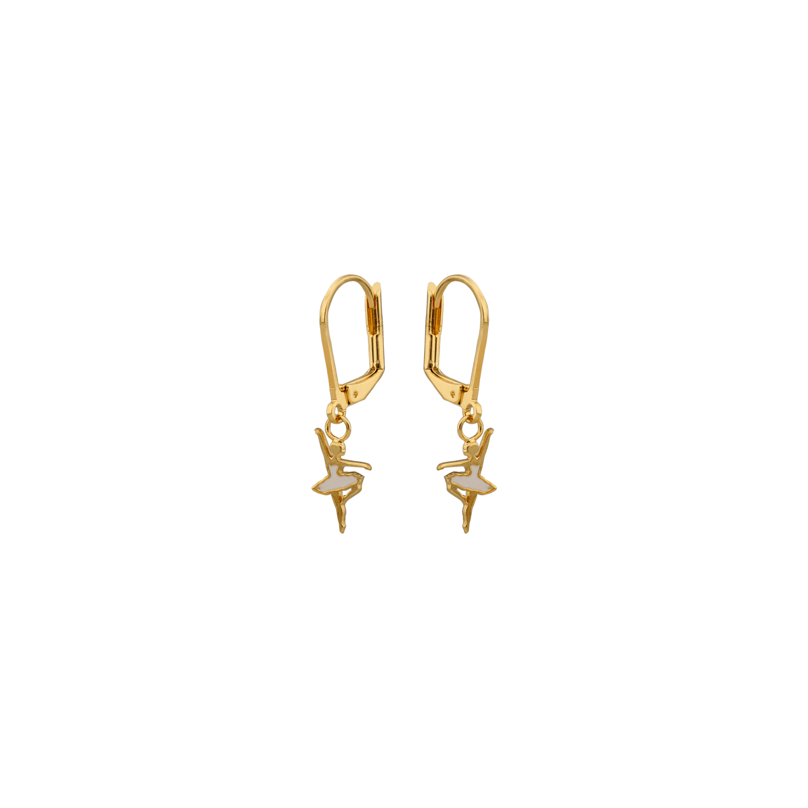 Boucles D'oreilles Danseuse 8*16mm Pendant 30mm Plaqué Or