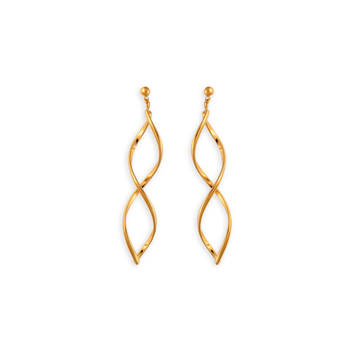 Boucles D'oreilles Plaqué Or Pendant 60mm Tourbillon 16*50mm