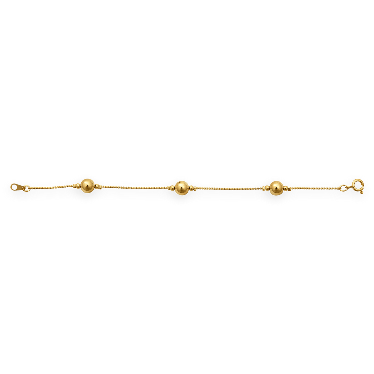 Bracelet Plaqué Or Boules 8mm 18cm
