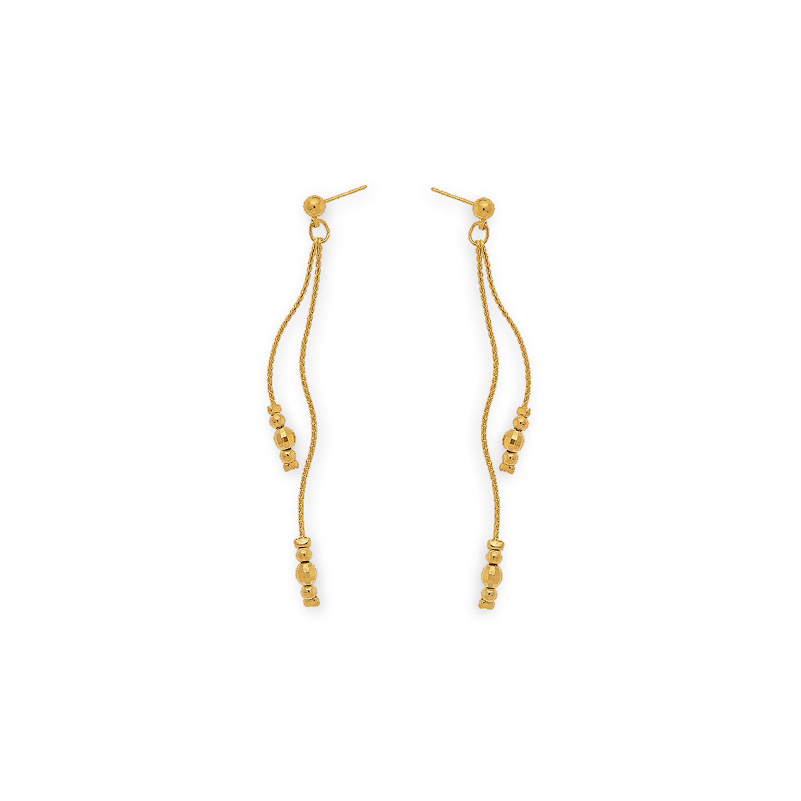 Boucles D'oreilles Plaqué Or Pendant 75mm Au Total Grain D'or