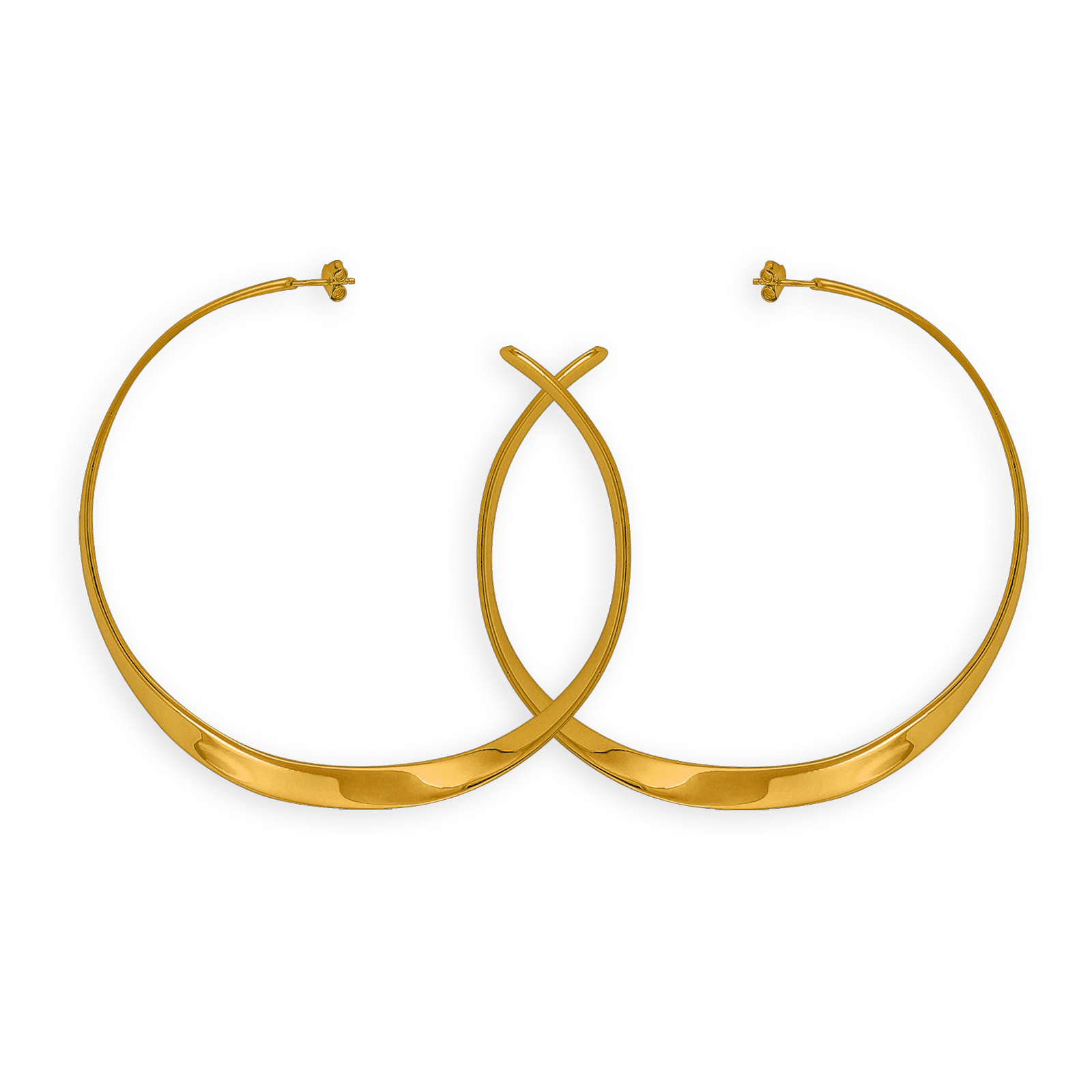 créoles plaqué or 65mm torsadées