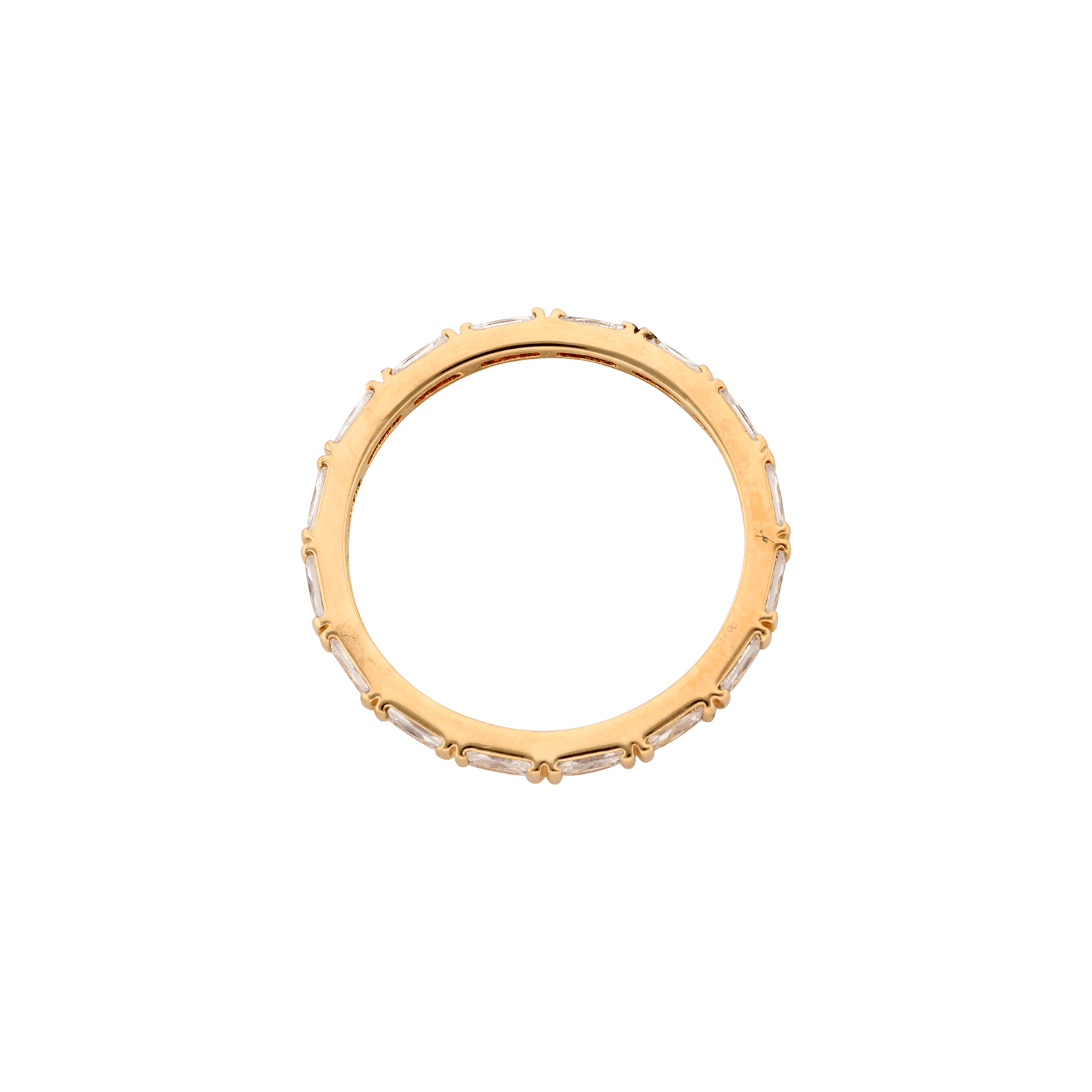 Bague Plaqué or alliance motif rectangle Oxydes