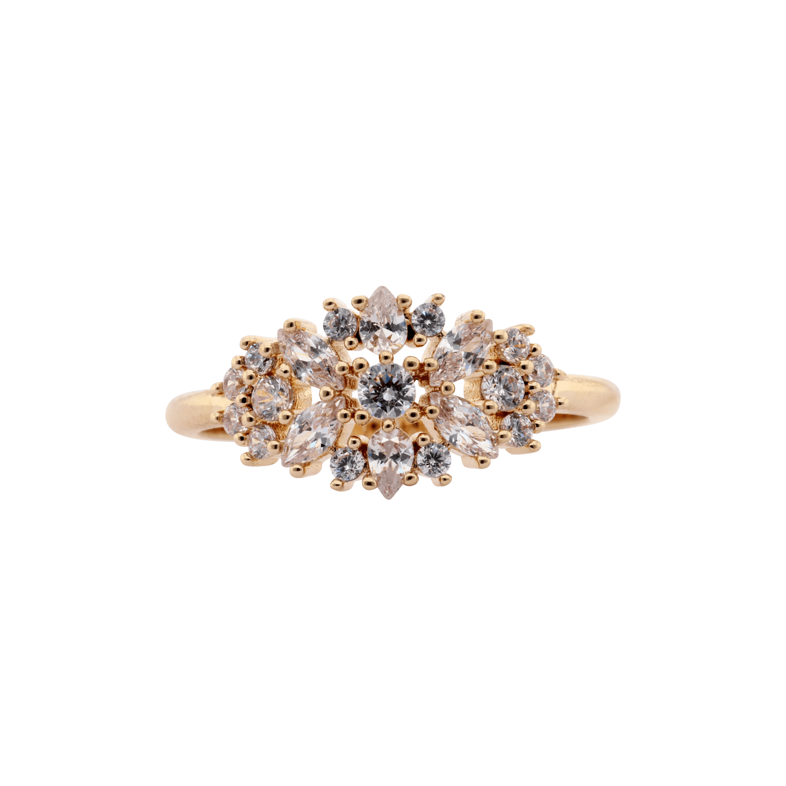 Bague Plaqué or Pavage Oxydes blancs Serti griffes