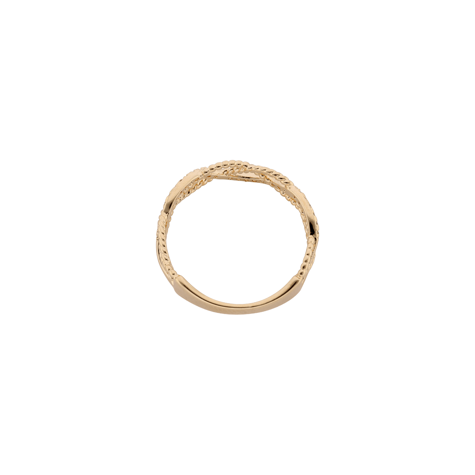 Bague Plaqué or entrelacés Oxydes blancs