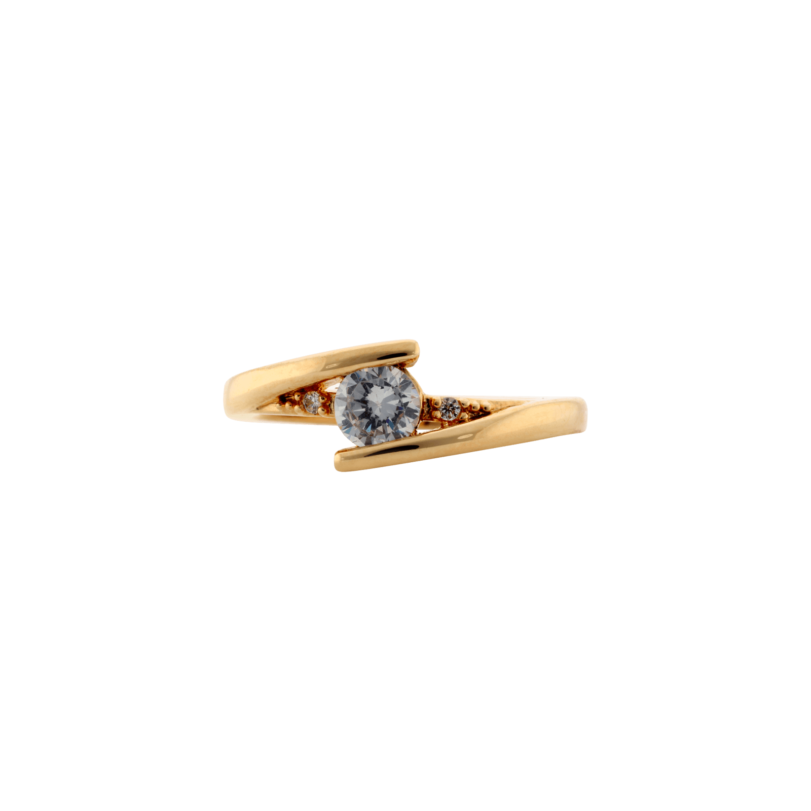 Bague Plaqué or Oxyde blanc