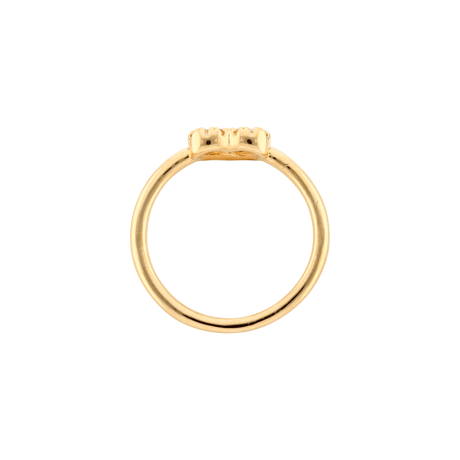 Bague Plaqué or coeur ajouré Oxyde de Zirconium
