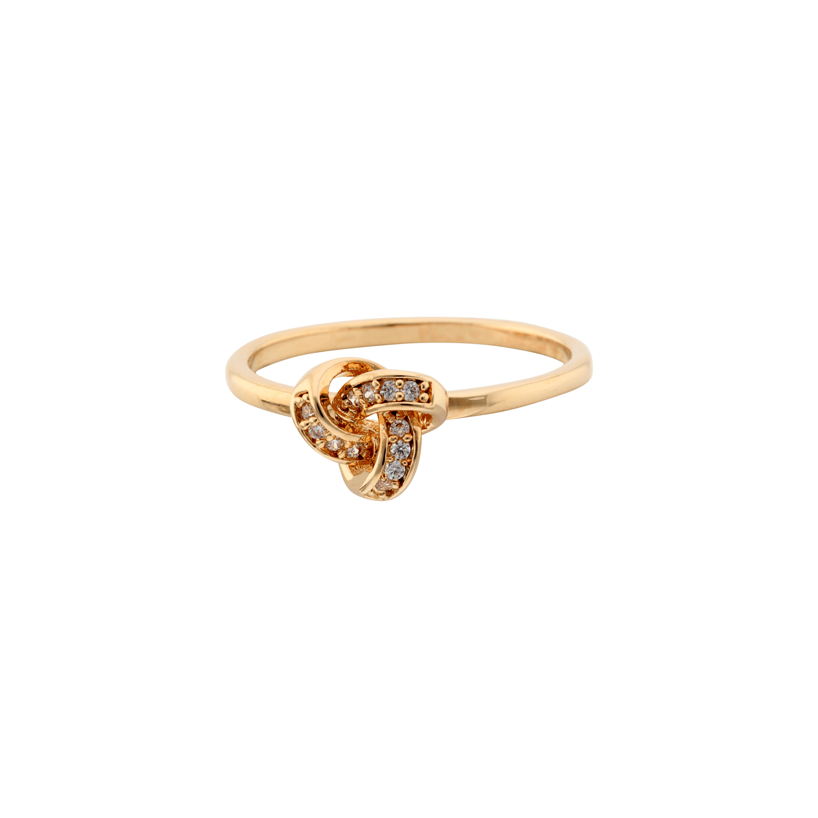 Bague Plaqué or nœud Oxyde de Zirconium