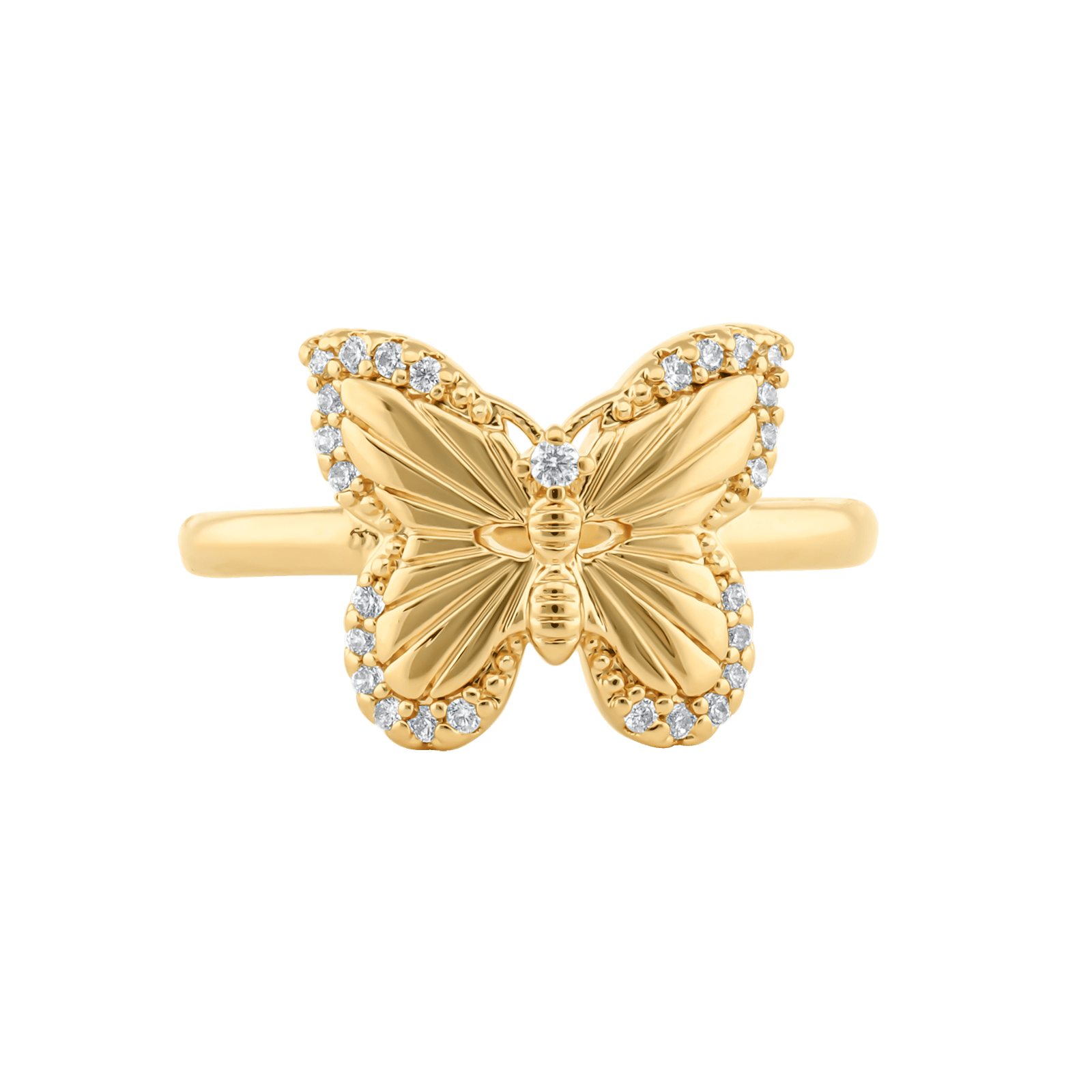 Bague Plaqué or papillon