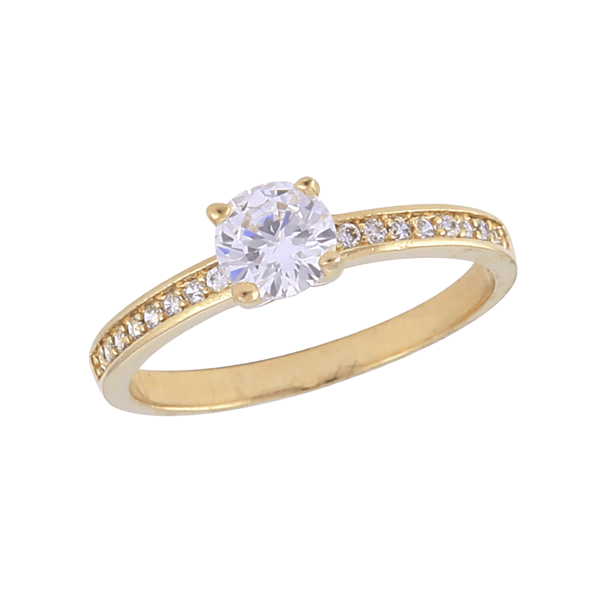 Bague Plaqué or Oxyde blanc quatre griffes