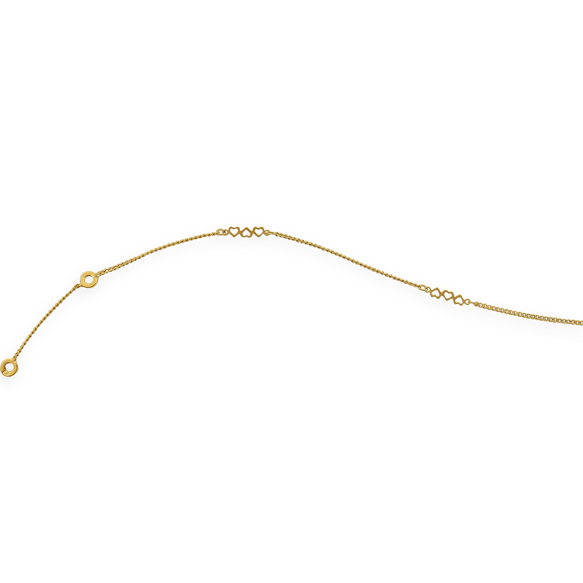 Chaîne Cheville Plaqué Or 23 à 25cm 1.2mm Etoiles