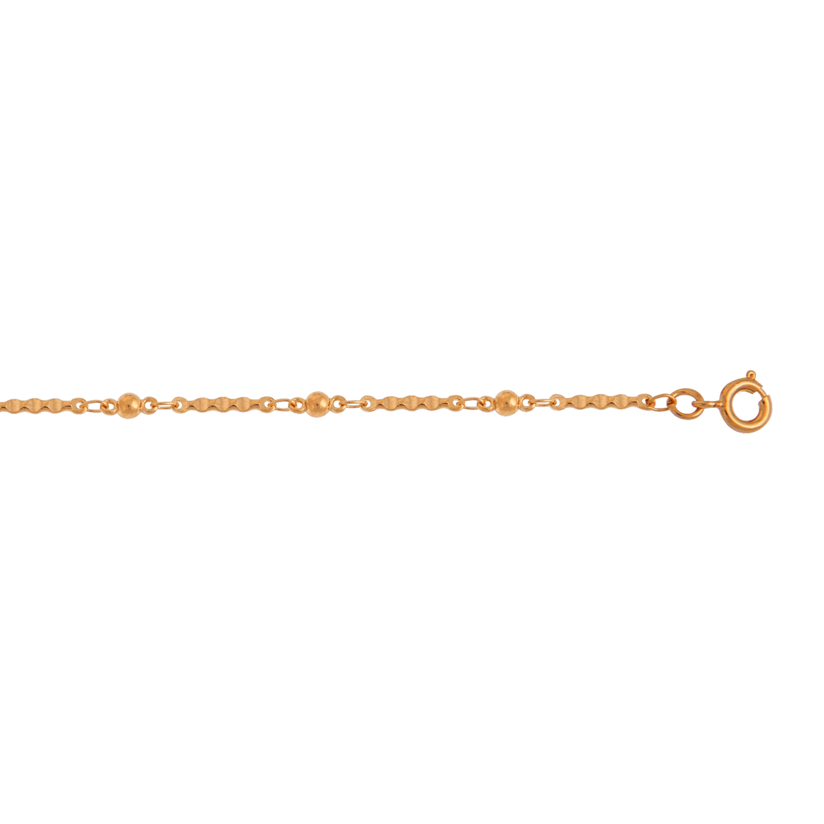 Chaîne Cheville Plaqué Or 2mm 23 à 25cm Boules