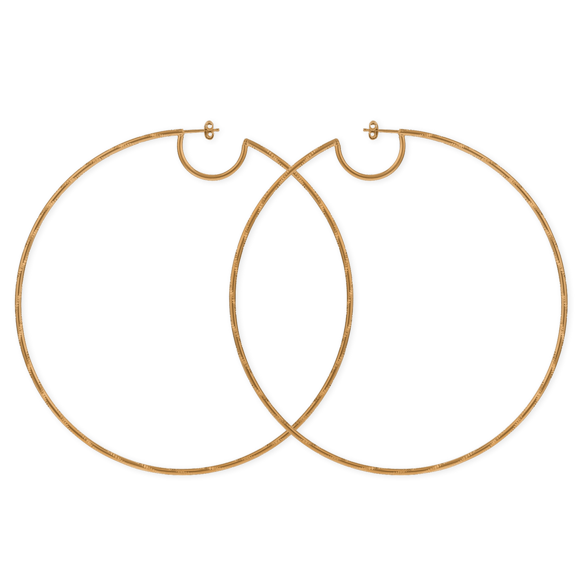 Créoles Plaqué Or Torsadées Diamantées 80mm Tube 1mm