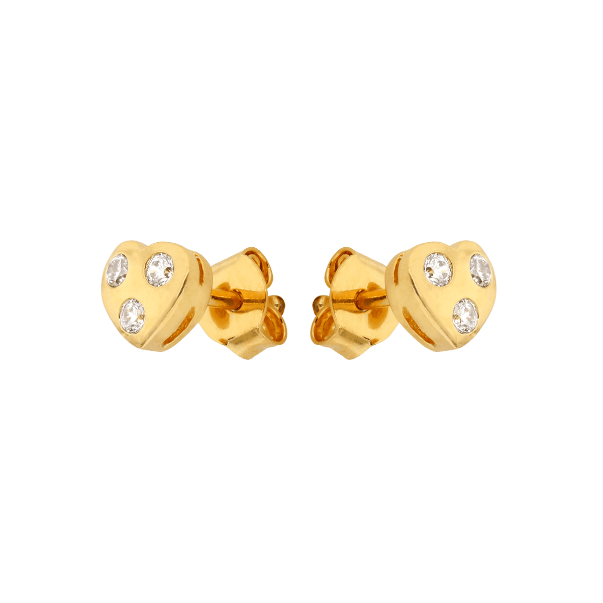 Boucles D'oreilles Plaqué Or Cœur Zirconium 5.8*5.3mm