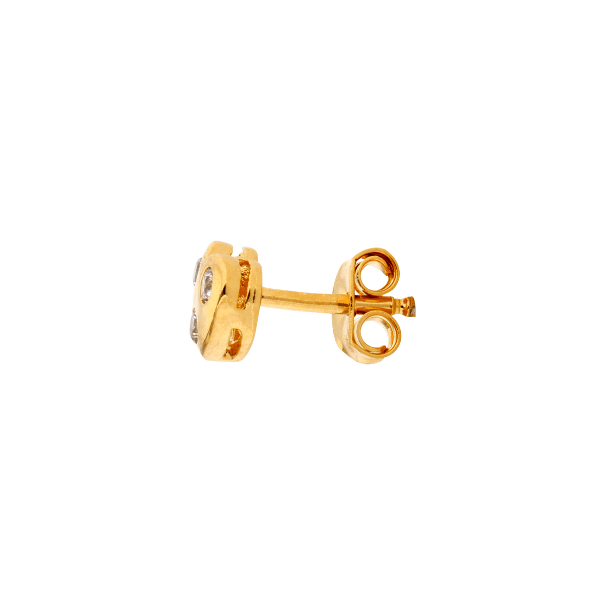 Boucles D'oreilles Plaqué Or Cœur Zirconium 5.8*5.3mm