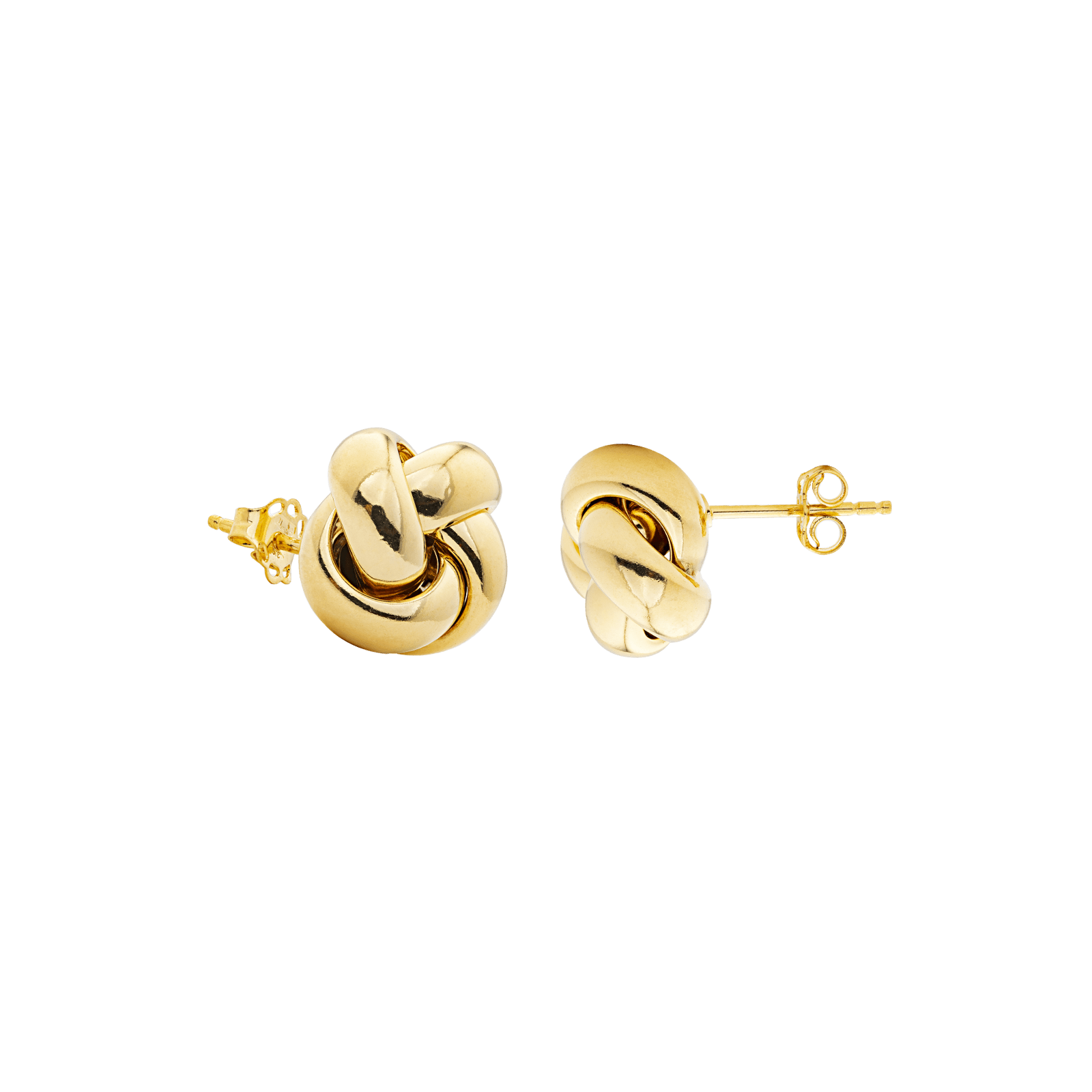 Boucles D'oreilles Or375 Nœud Lisse 25mm