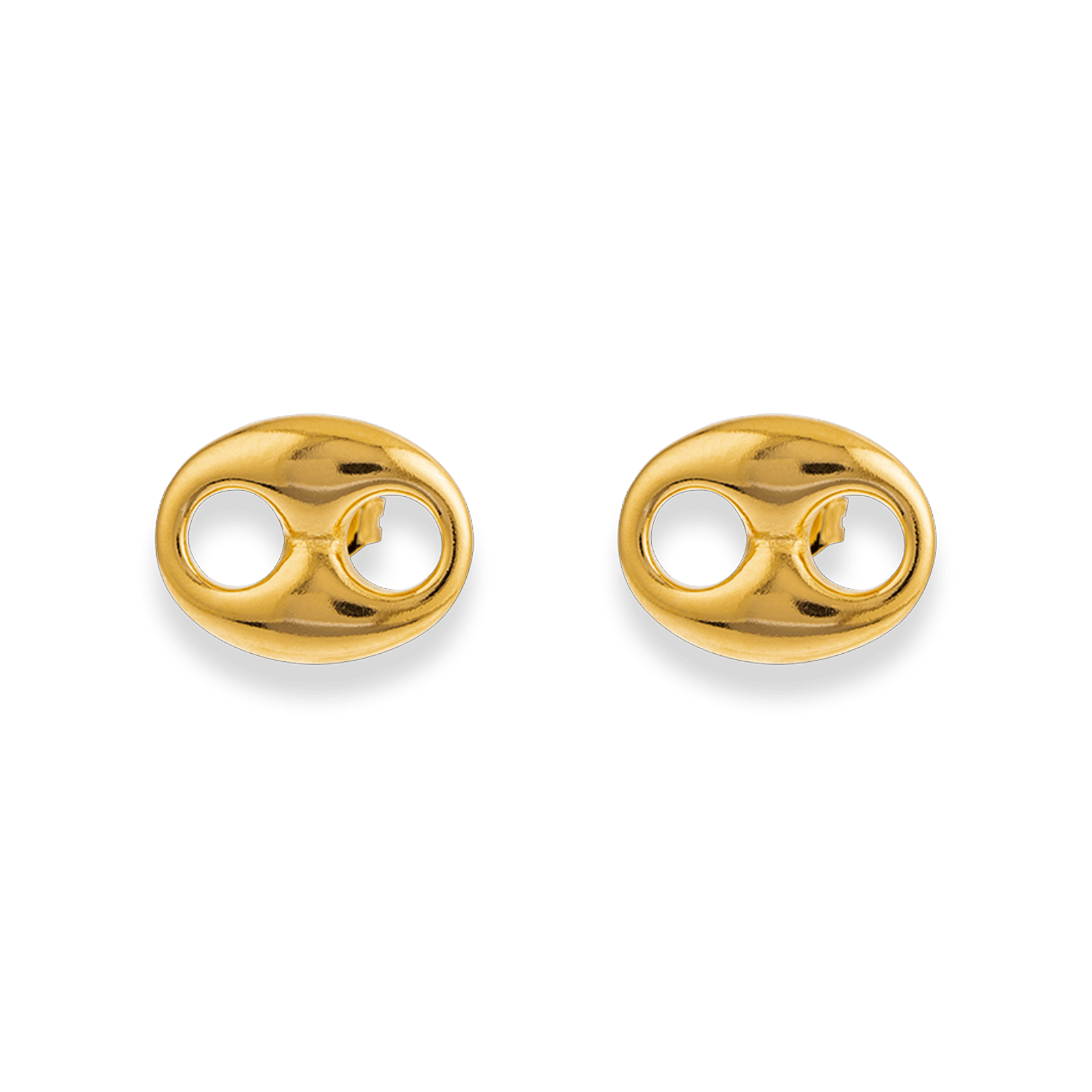 Boucles D'oreilles Plaqué Or Maille Grain De Café 12.5*13mm