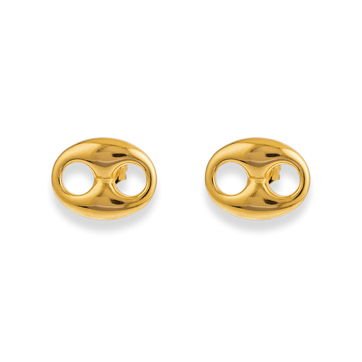 Boucles D'oreilles Plaqué Or Grain De Café 12.5*16mm