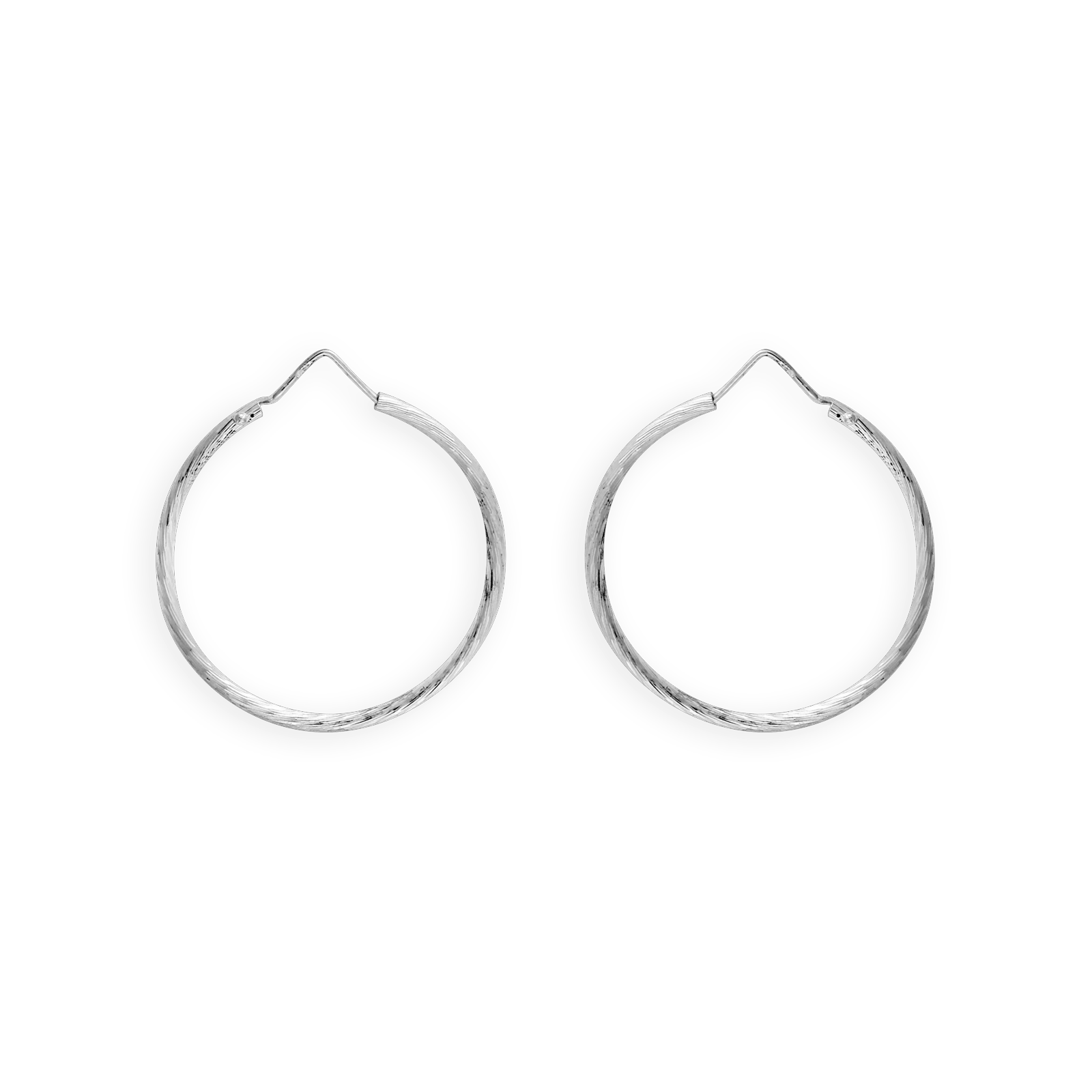 créoles argent 925/1000e diamantées 30mm