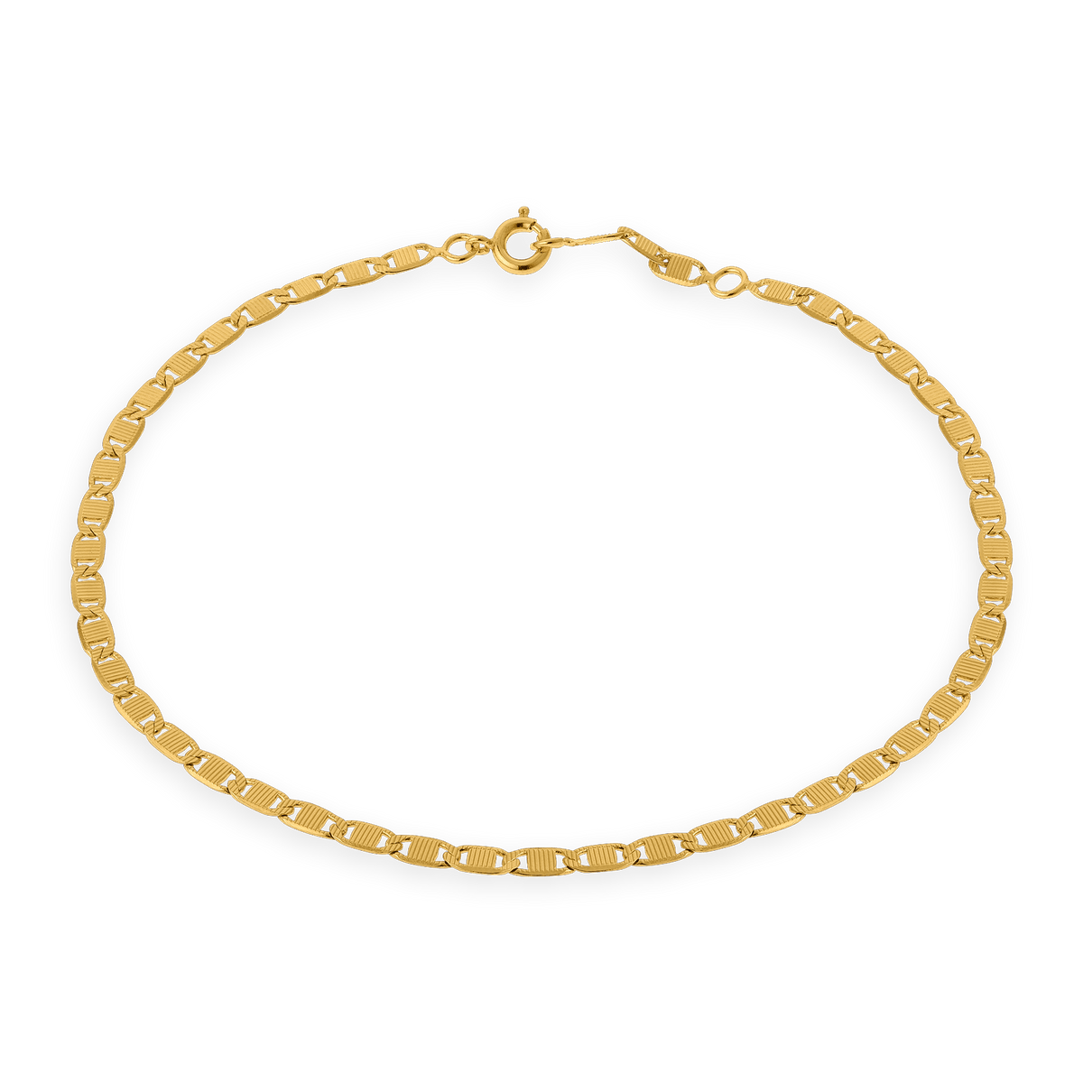 Chaîne Cheville Plaqué Or 23 à 25cm Maille Marine 3*4.5mm