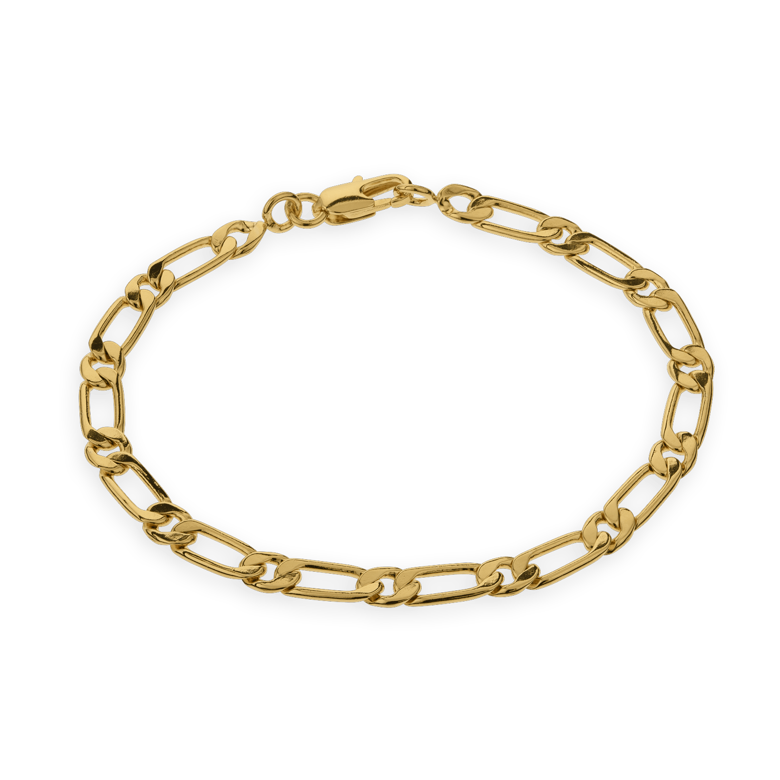 Bracelet Plaqué Or Maille Ultra Plate Alternée