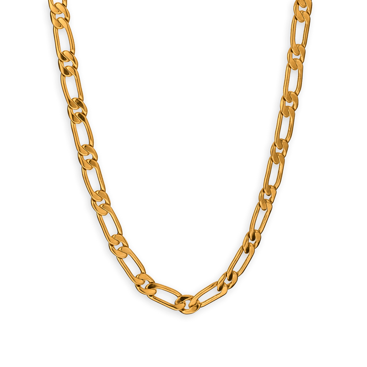 Collier Plaqué Or Maille Cheval Plate Alterné 6.7mm 60cm