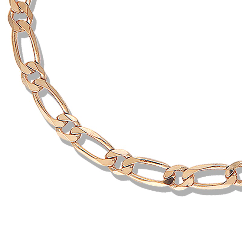 Collier Plaqué Or Maille Cheval Plate Alterné 6.7mm 60cm