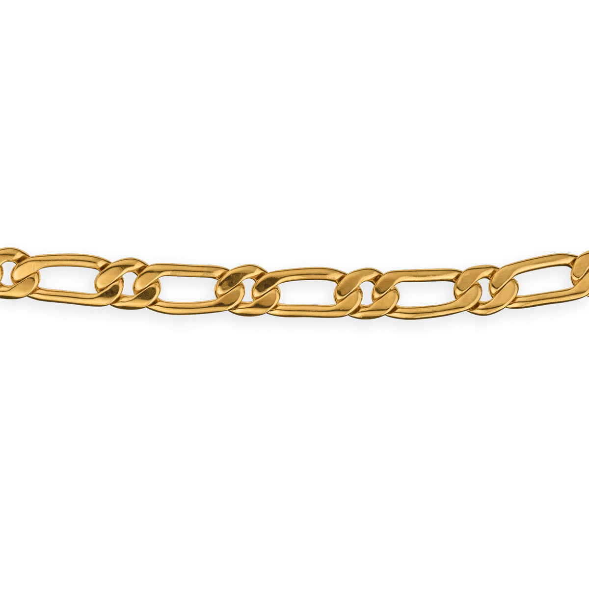 Collier Plaqué Or Maille Cheval Plate Alterné 6.7mm 60cm