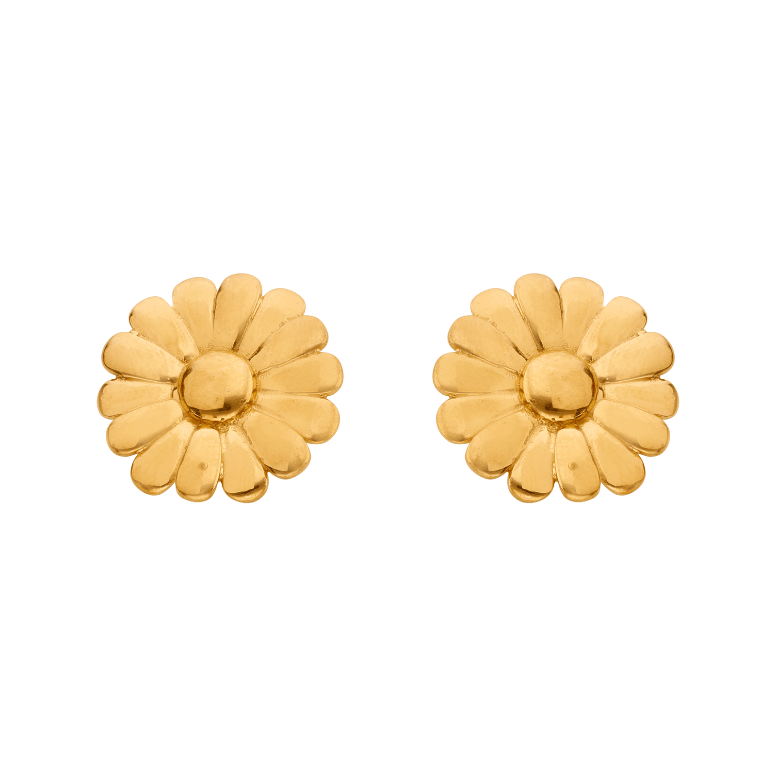 Boucles d'Oreilles Callas Acier doré motif fleur