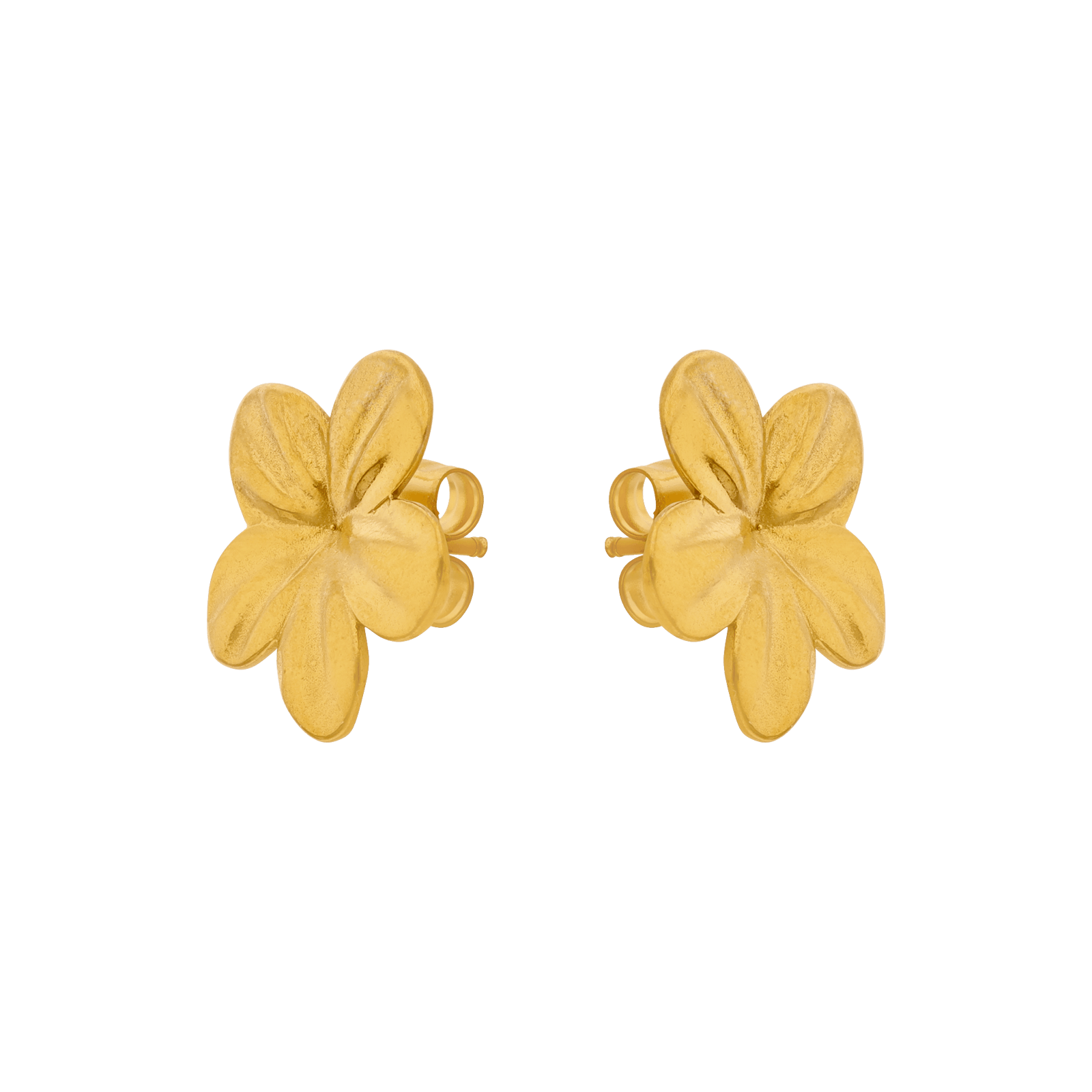 boucles d'oreilles callas acier doré hibiscus