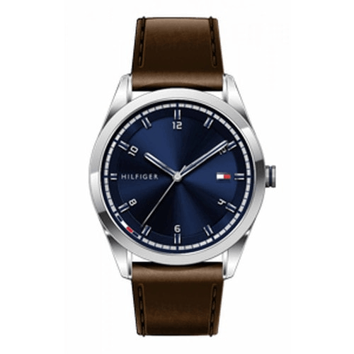 Tommy Hilfiger Griffin Montre Homme Acier Cuir Marron - 1710458