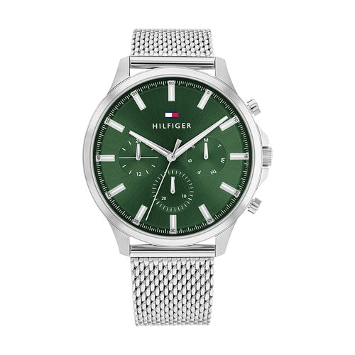 Montre Tommy Hilfiger ryder cadran vert bracelet acier
