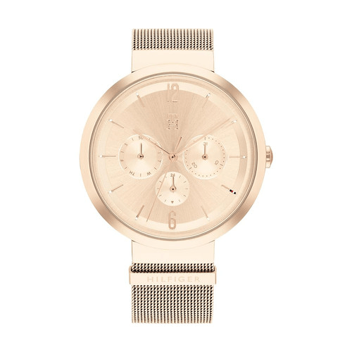 Montre Tommy Hilfiger Quartz cadran or rose bracelet acier maille milanaise or rose