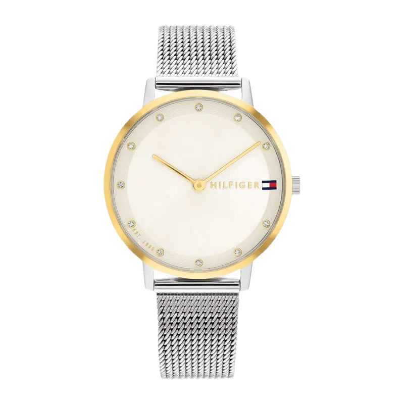 Montre Femme Tommy Hilfiger Pippa Bracelet Acier Argenté Milanais Cadran Doré – 1782667